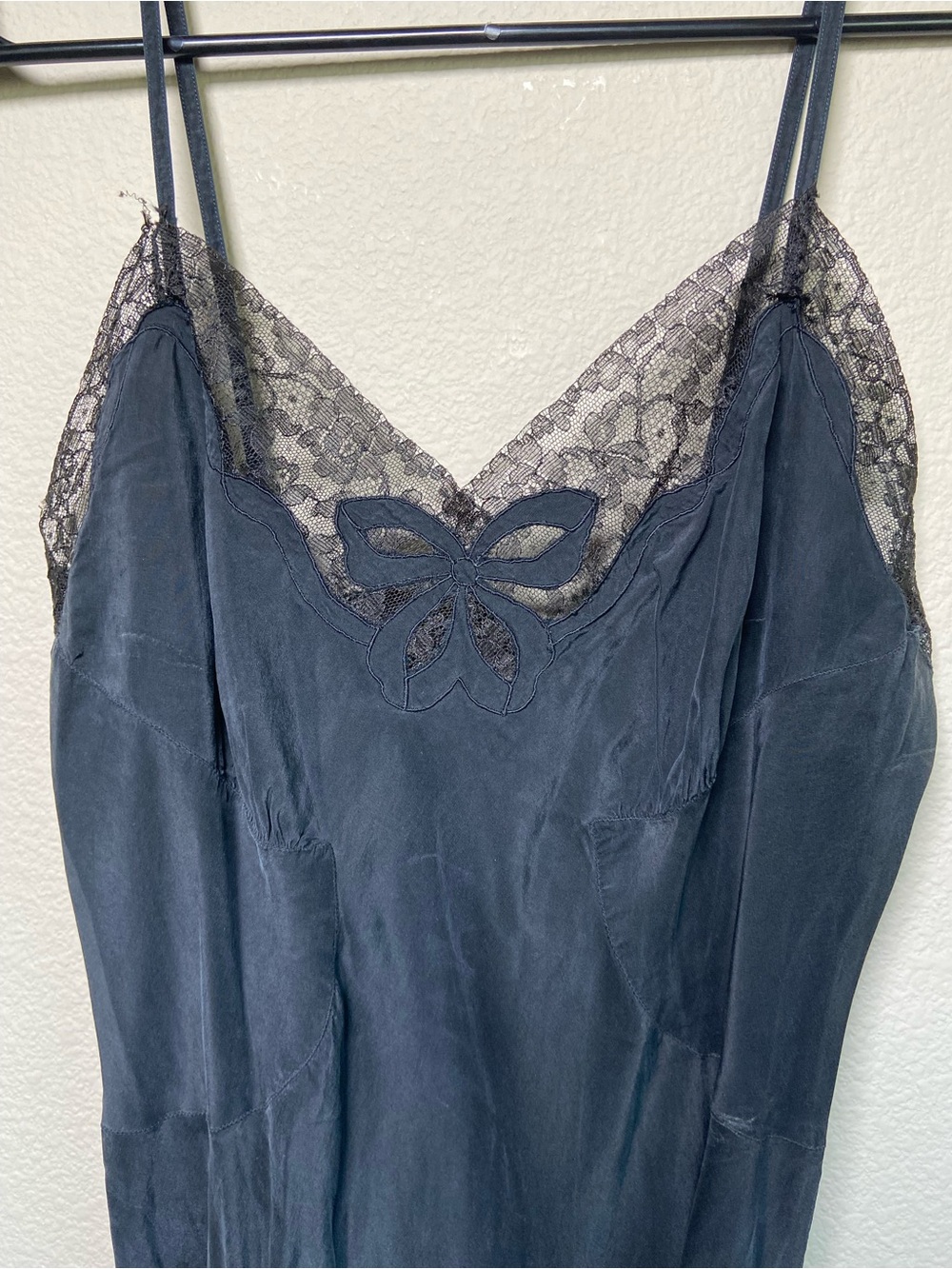 Vintage Barbizon Silk Slip Dress Small Lace Trim - Picture 2 of 8